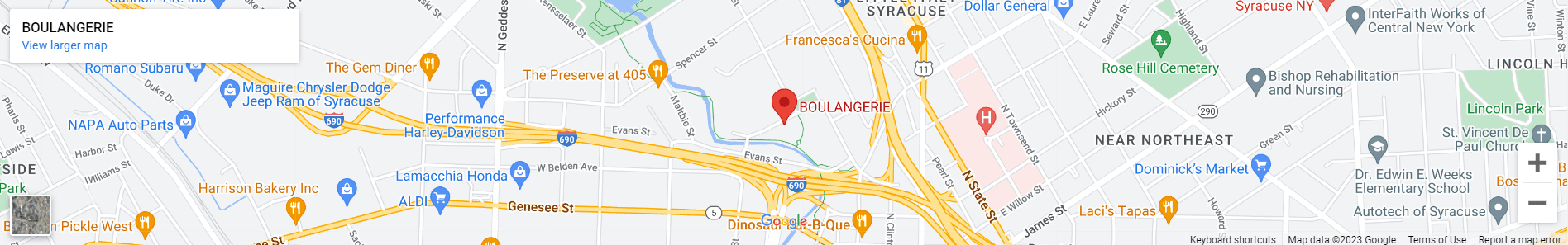 A map of the location of boulangerie